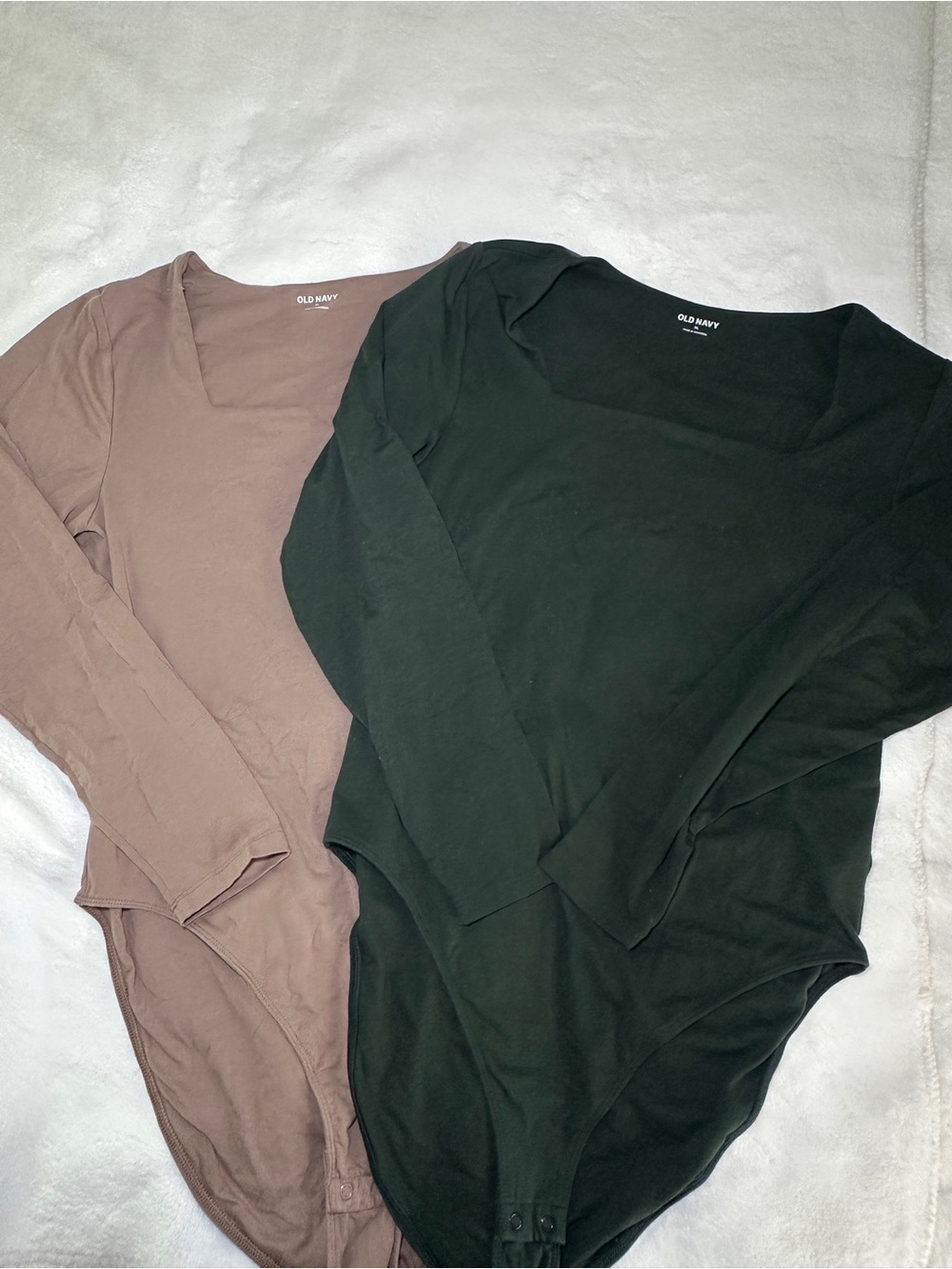Old Navy Scoop Neck Bodysuits - Mauve Brown & Forest Green